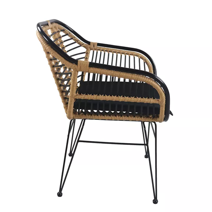 Καρέκλα Κήπου ArteLibre ATINIUS Φυσικό/Μαύρο Μέταλλο/Rattan 58x62x82cm