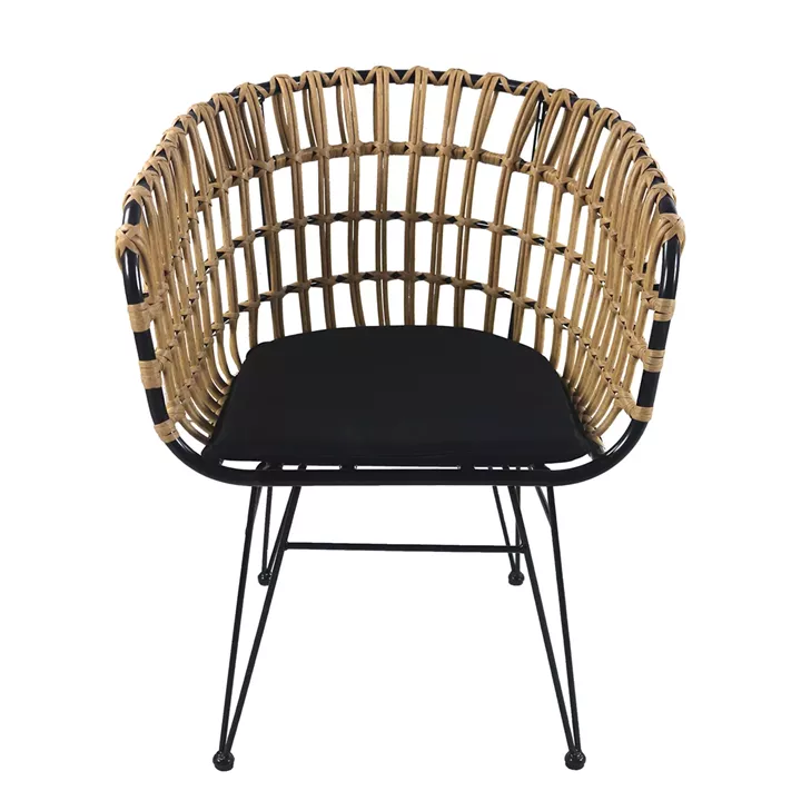 Καρέκλα Κήπου ArteLibre AULIUS Φυσικό/Μαύρο Μέταλλο/Rattan 57x60x78.5cm