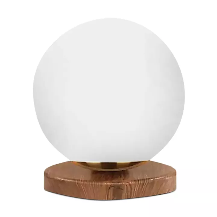 Φωτιστικό επιτραπέζιο Onda Megapap E27 ξύλινο -  γυάλινο χρώμα φυσικό - λευκό Ø15x22εκ.