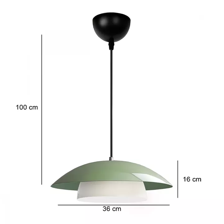 Φωτιστικό οροφής Eliora Megapap E27 μεταλλικό μονόφωτο χρώμα μέντα Ø36x100εκ.