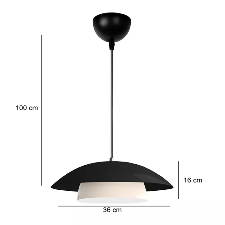 Φωτιστικό οροφής Eliora Megapap E27 μεταλλικό μονόφωτο χρώμα μαύρο Ø36x100εκ.