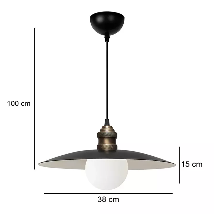 Φωτιστικό οροφής Amara Megapap E27 μεταλλικό μονόφωτο χρώμα μαύρο Ø38x100εκ.