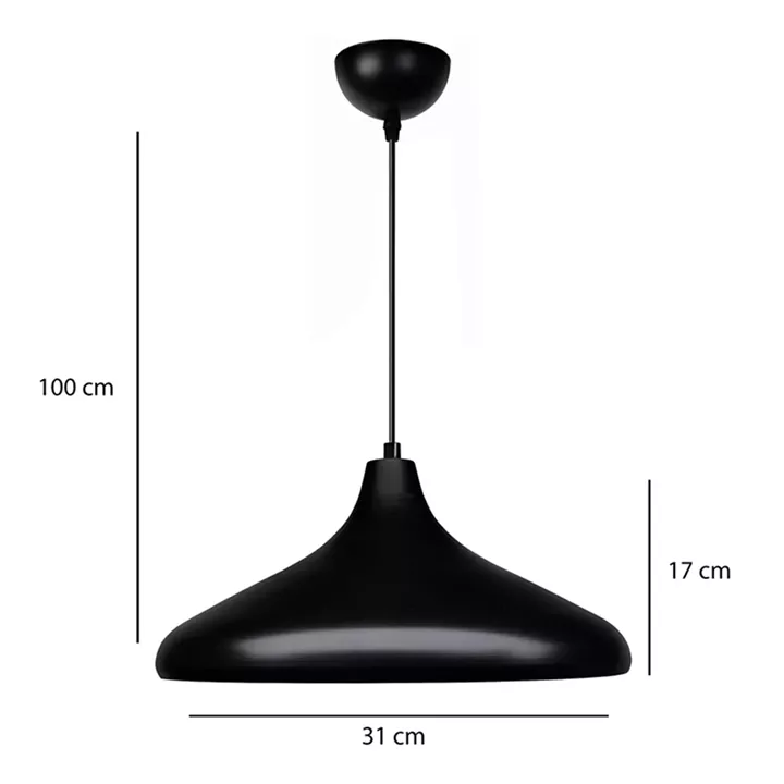 Φωτιστικό οροφής Lela Megapap E27 μεταλλικό μονόφωτο χρώμα μαύρο Ø31x100εκ.
