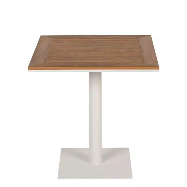 Τραπέζι Κήπου ArteLibre NAMIBIA Λευκό/Καρυδί Αλουμίνιο/Ξύλο 70x70x72cm