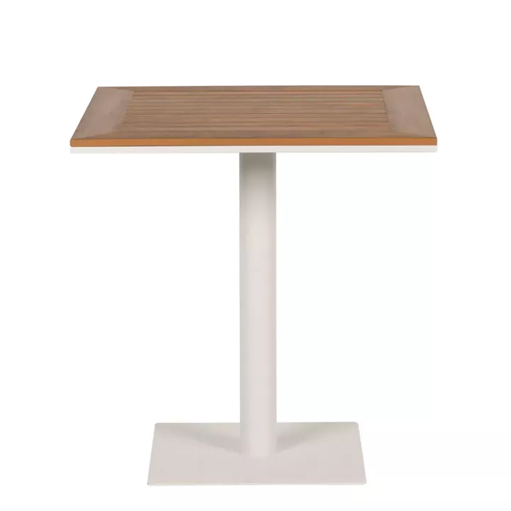 Τραπέζι Κήπου ArteLibre NAMIBIA Λευκό/Καρυδί Αλουμίνιο/Ξύλο 70x70x72cm