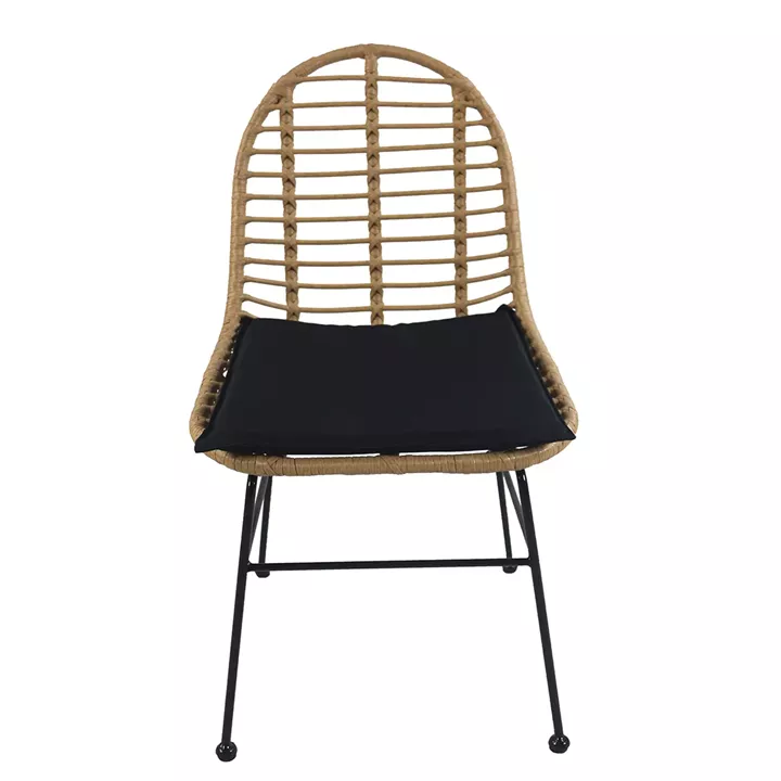 Καρέκλα Κήπου ArteLibre ACCIUS Φυσικό/Μαύρο Μέταλλο/Rattan 49x56x84cm