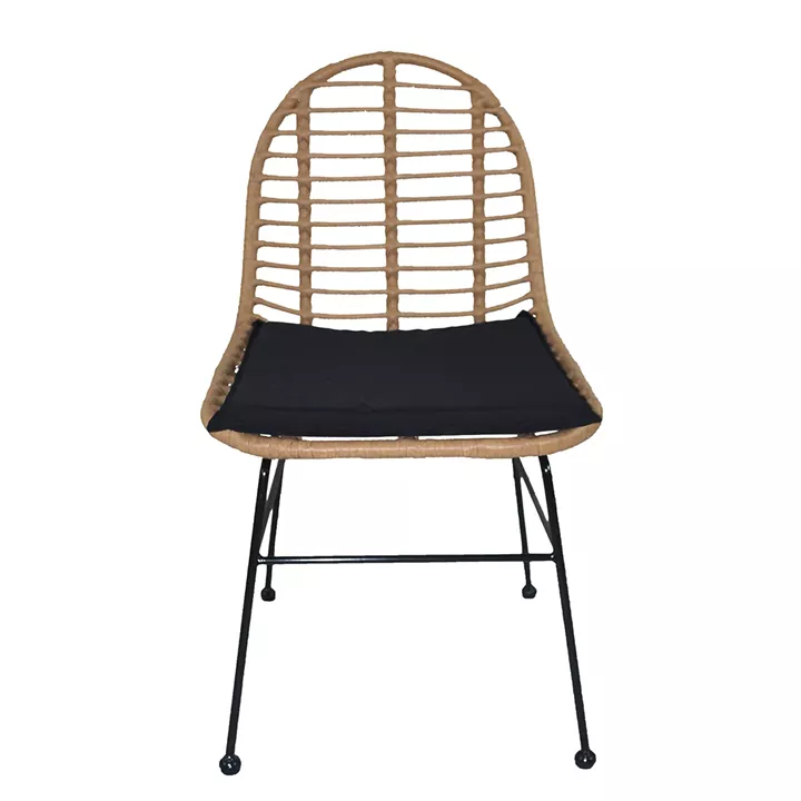 Καρέκλα Κήπου ArteLibre ACCIUS Φυσικό/Μαύρο Μέταλλο/Rattan 49x56x84cm