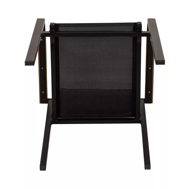 Πολυθρόνα Κήπου ArteLibre KALANDULA Μαύρο/Καρυδί Αλουμίνιο/Ύφασμα 40x47x91cm