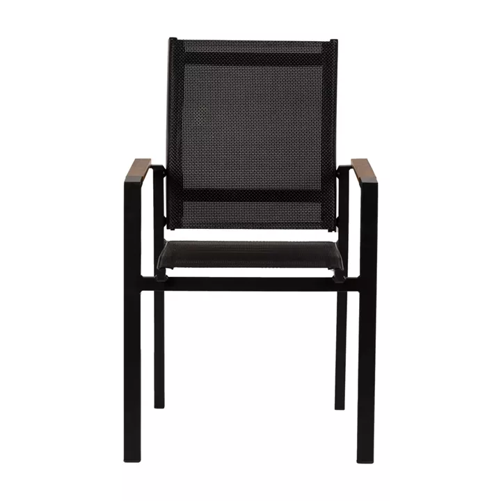 Πολυθρόνα Κήπου ArteLibre KALANDULA Μαύρο/Καρυδί Αλουμίνιο/Ύφασμα 40x47x91cm