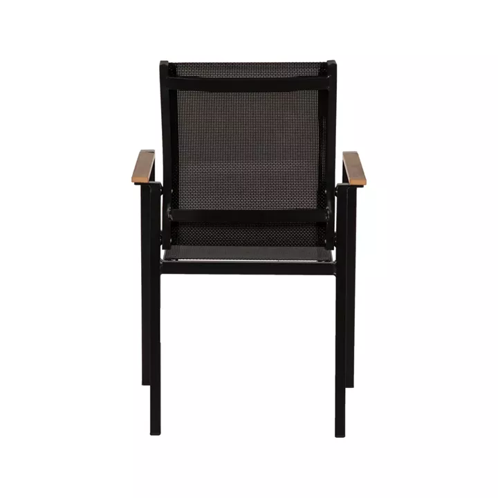 Πολυθρόνα Κήπου ArteLibre KALANDULA Μαύρο/Καρυδί Αλουμίνιο/Ύφασμα 40x47x91cm