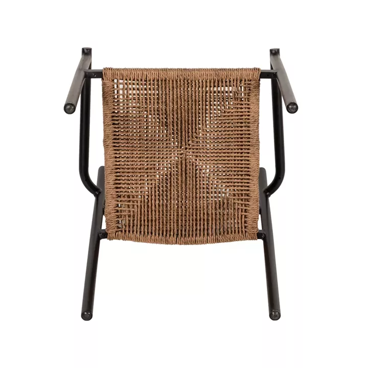 Πολυθρόνα Κήπου ArteLibre INGA Μαύρο/Φυσικό Αλουμίνιο/Rattan 55.5x50x77.5cm