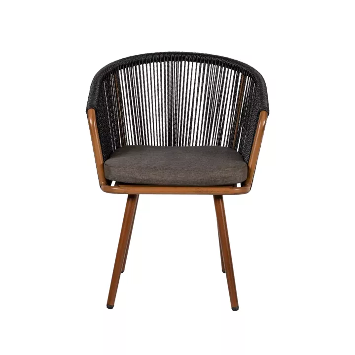 Πολυθρόνα Κήπου ArteLibre LOFOI Μαύρο/Καφέ Αλουμίνιο/Rattan 60x62x81cm