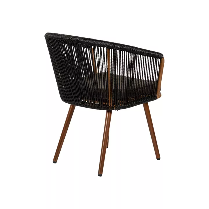 Πολυθρόνα Κήπου ArteLibre LOFOI Μαύρο/Καφέ Αλουμίνιο/Rattan 60x62x81cm