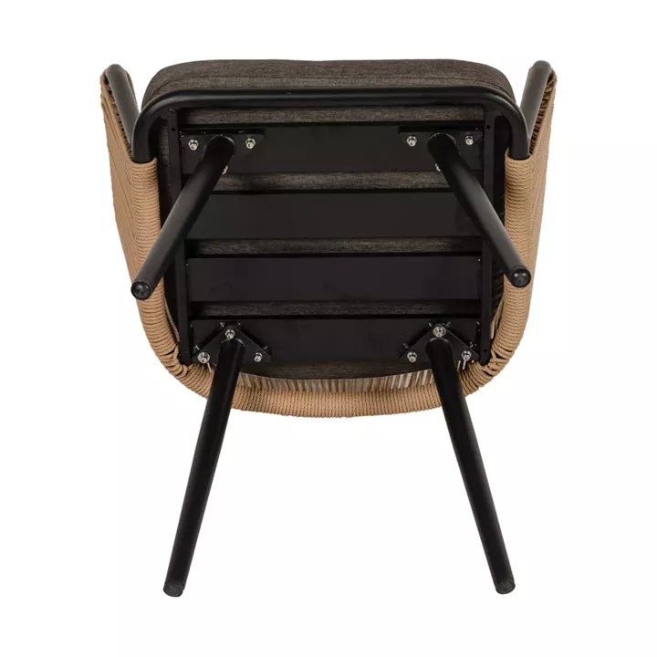 Πολυθρόνα Κήπου ArteLibre LOFOI Μαύρο/Καφέ Αλουμίνιο/Rattan 60x62x81cm