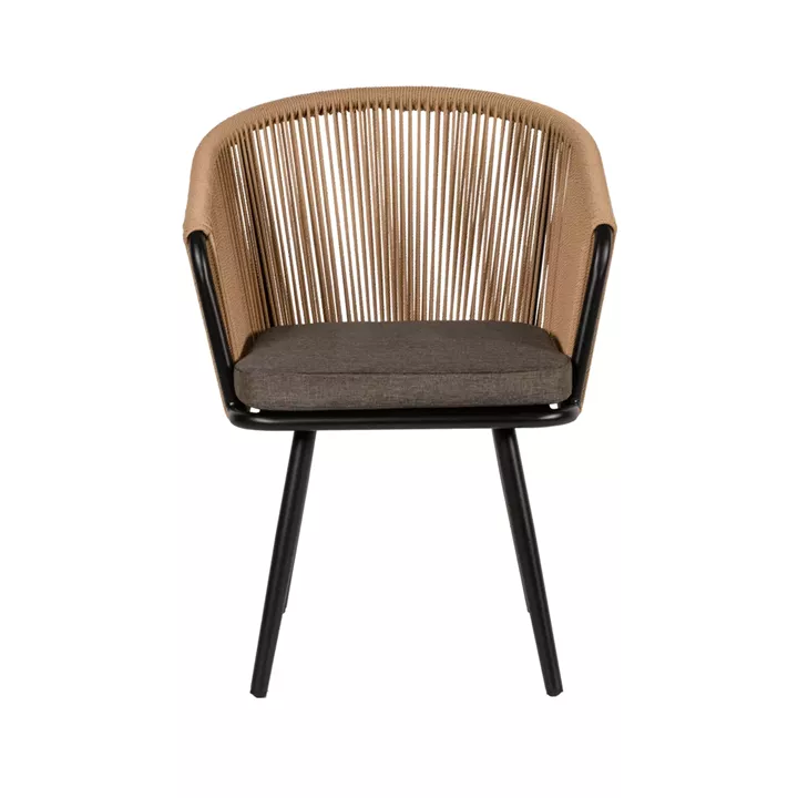 Πολυθρόνα Κήπου ArteLibre LOFOI Μαύρο/Καφέ Αλουμίνιο/Rattan 60x62x81cm