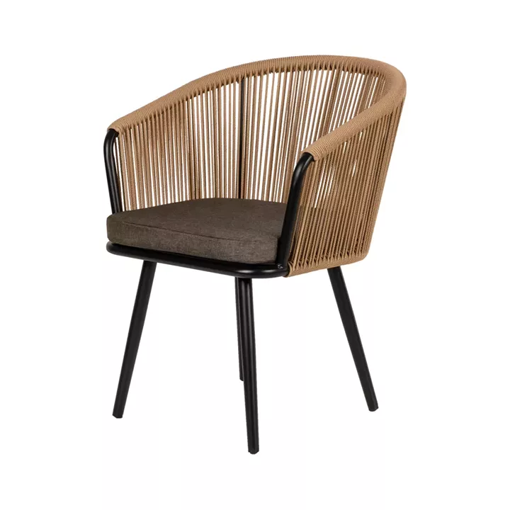 Πολυθρόνα Κήπου ArteLibre LOFOI Μαύρο/Καφέ Αλουμίνιο/Rattan 60x62x81cm