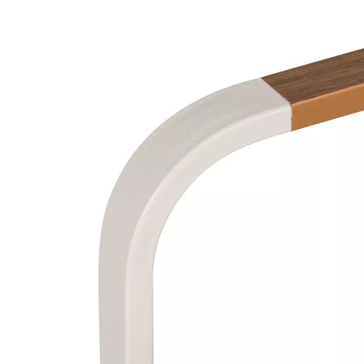 Πολυθρόνα Κήπου ArteLibre GOUINA Λευκό/Καρυδί Αλουμίνιο/Ξύλο 55x55x86cm