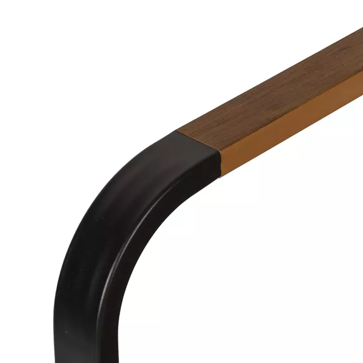 Πολυθρόνα Κήπου ArteLibre GOUINA Μαύρο/Καρυδί Αλουμίνιο/Ξύλο 55x55x86cm