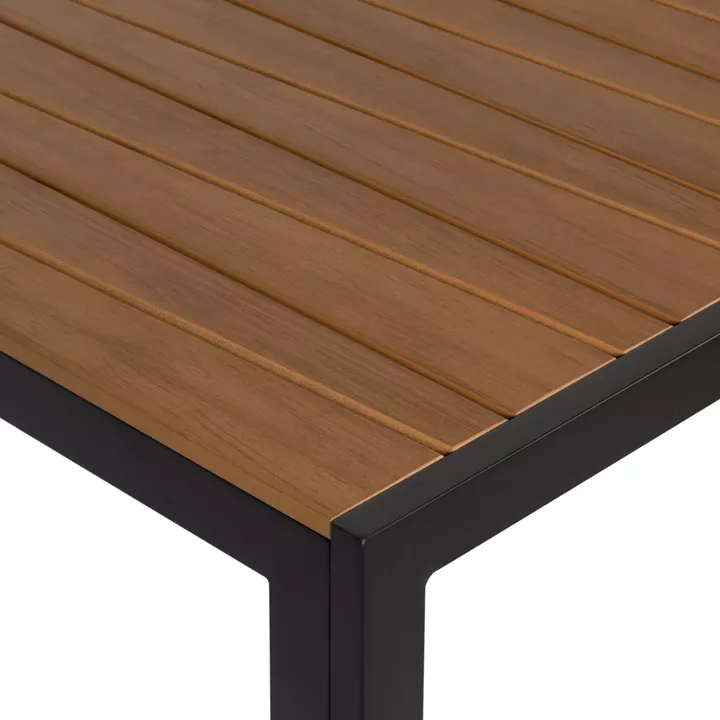 Τραπέζι Κήπου ArteLibre OUZOUD Μαύρο/Καρυδί Αλουμίνιο/Ξύλο 150x90x74cm