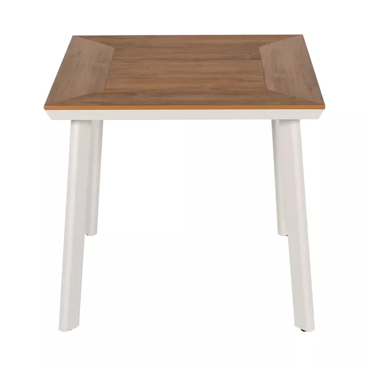 Τραπέζι Κήπου ArteLibre EPUPA Λευκό/Καρυδί Αλουμίνιο/Ξύλο 80x80x73cm