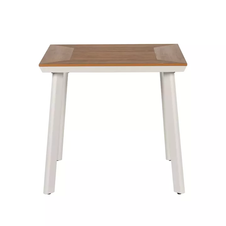 Τραπέζι Κήπου ArteLibre EPUPA Λευκό/Καρυδί Αλουμίνιο/Ξύλο 80x80x73cm