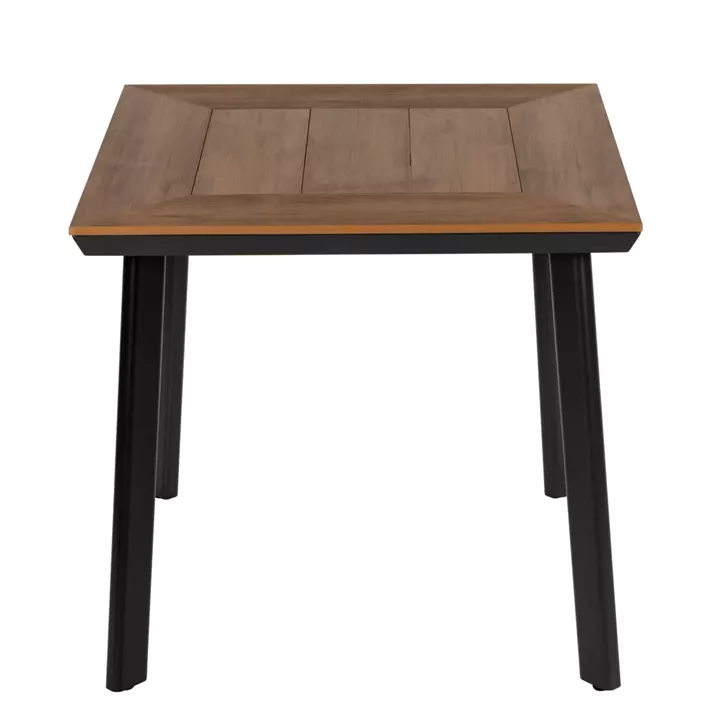 Τραπέζι Κήπου ArteLibre EPUPA Μαύρο/Καρυδί Αλουμίνιο/Ξύλο 80x80x73cm