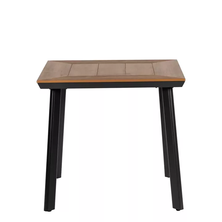 Τραπέζι Κήπου ArteLibre EPUPA Μαύρο/Καρυδί Αλουμίνιο/Ξύλο 80x80x73cm