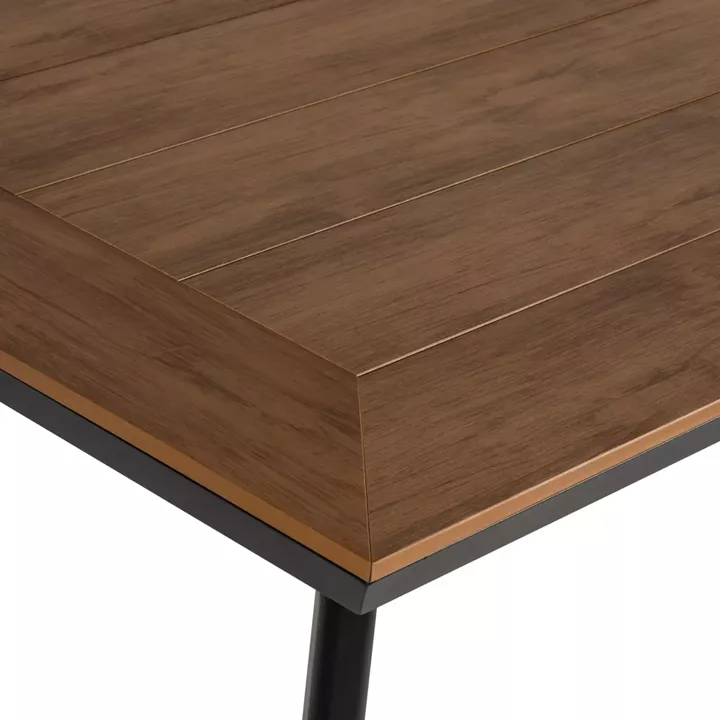 Τραπέζι Κήπου ArteLibre EPUPA Μαύρο/Καρυδί Αλουμίνιο/Ξύλο 120x80x73cm