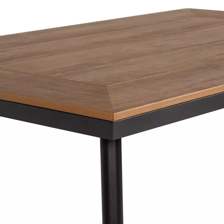 Τραπέζι Κήπου ArteLibre EPUPA Μαύρο/Καρυδί Αλουμίνιο/Ξύλο 120x80x73cm