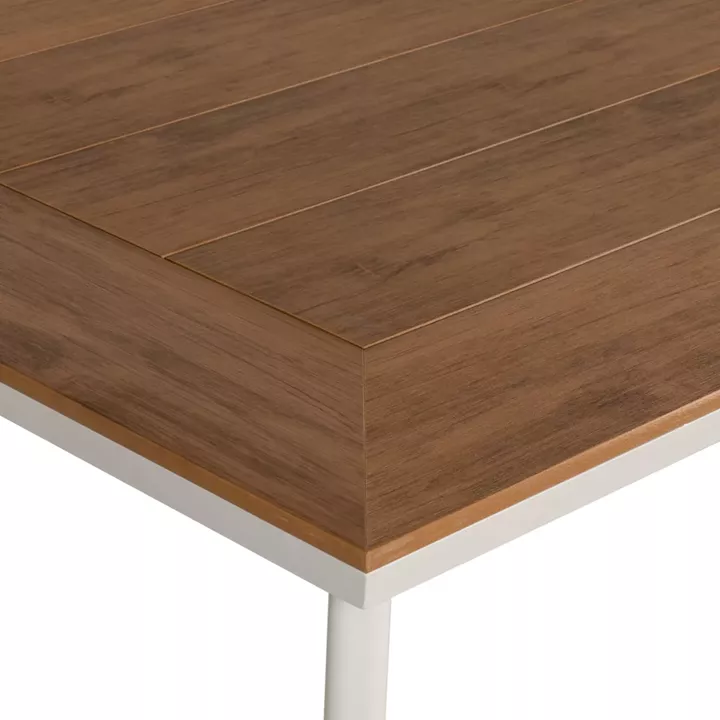 Τραπέζι Κήπου ArteLibre EPUPA Λευκό/Καρυδί Αλουμίνιο/Ξύλο 160x90x73cm