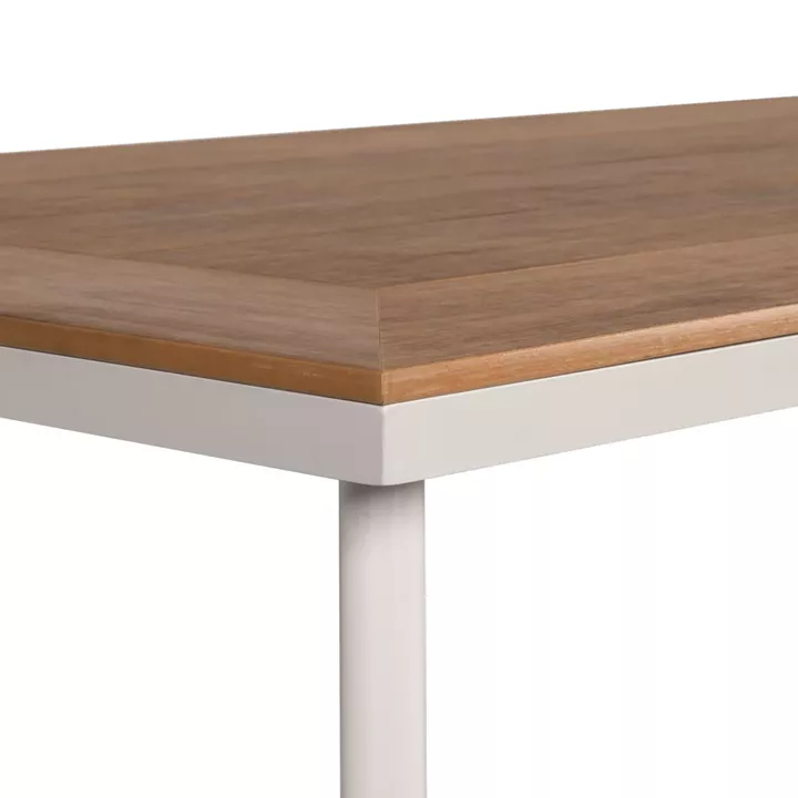 Τραπέζι Κήπου ArteLibre EPUPA Λευκό/Καρυδί Αλουμίνιο/Ξύλο 160x90x73cm