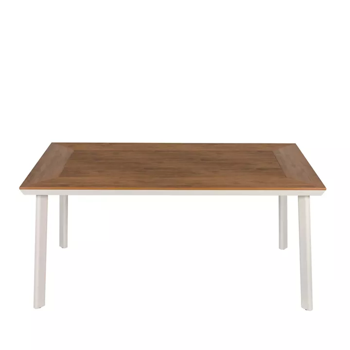 Τραπέζι Κήπου ArteLibre EPUPA Λευκό/Καρυδί Αλουμίνιο/Ξύλο 160x90x73cm