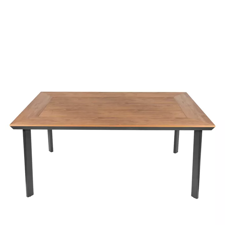 Τραπέζι Κήπου ArteLibre EPUPA Μαύρο/Καρυδί Αλουμίνιο/Ξύλο 160x90x73cm