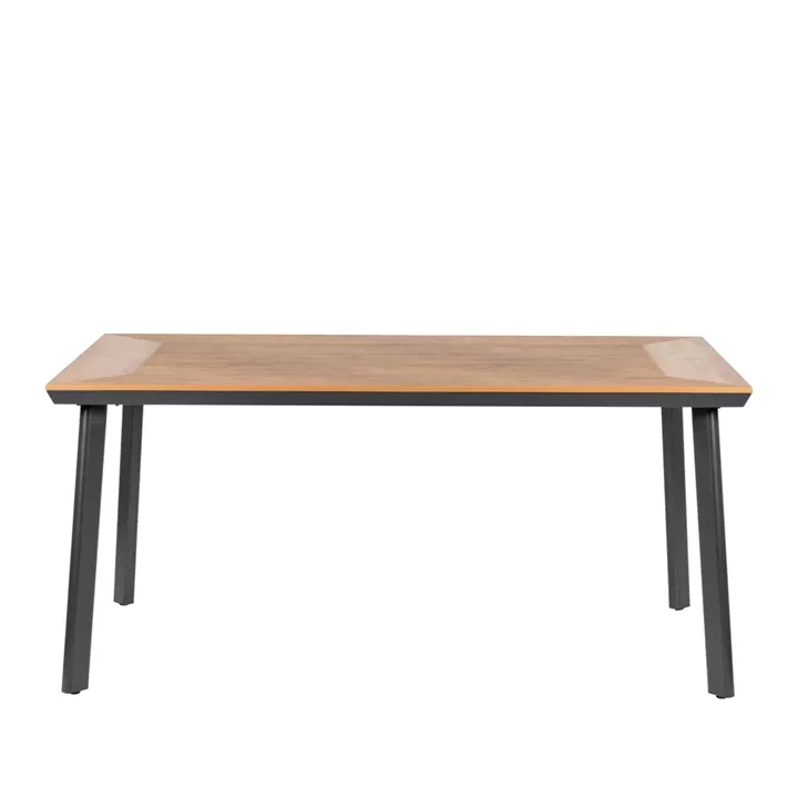 Τραπέζι Κήπου ArteLibre EPUPA Μαύρο/Καρυδί Αλουμίνιο/Ξύλο 160x90x73cm