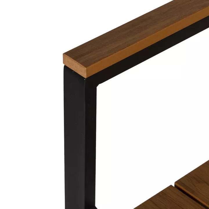 Πολυθρόνα Κήπου ArteLibre GURARA Μαύρο/Καρυδί Αλουμίνιο/Ξύλο 60x55x86cm