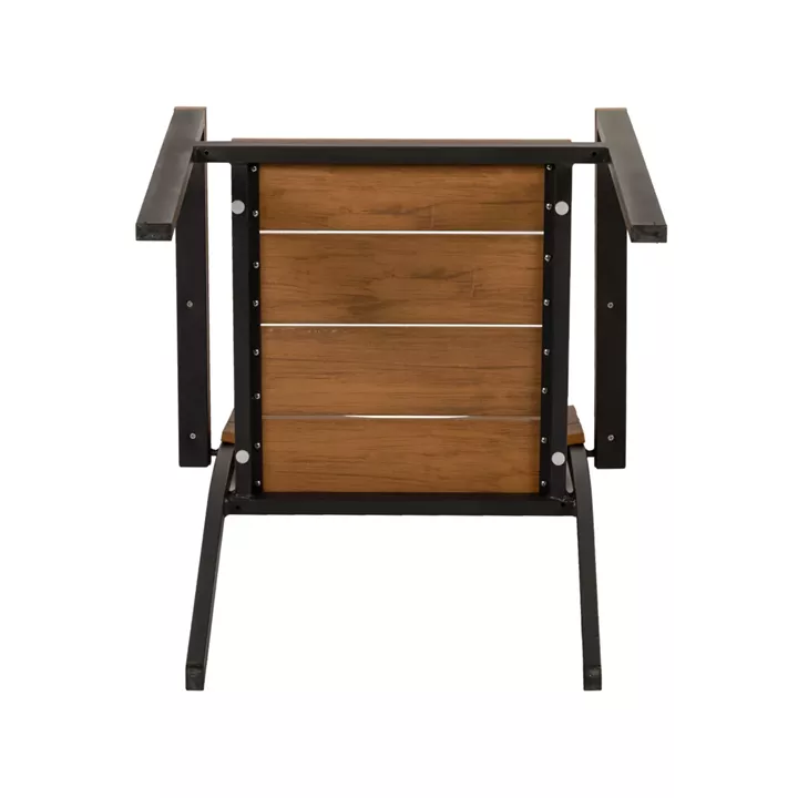 Πολυθρόνα Κήπου ArteLibre GURARA Μαύρο/Καρυδί Αλουμίνιο/Ξύλο 60x55x86cm