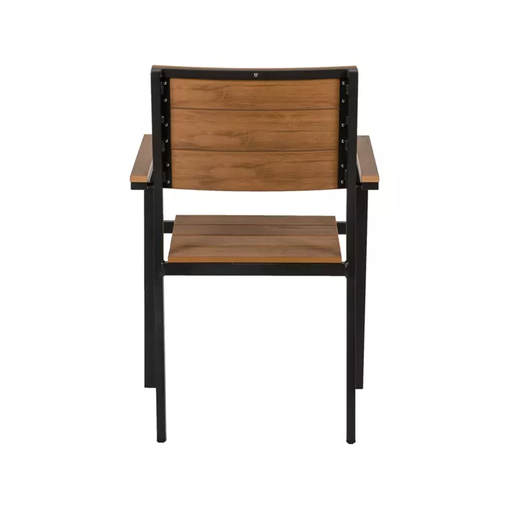 Πολυθρόνα Κήπου ArteLibre GURARA Μαύρο/Καρυδί Αλουμίνιο/Ξύλο 60x55x86cm