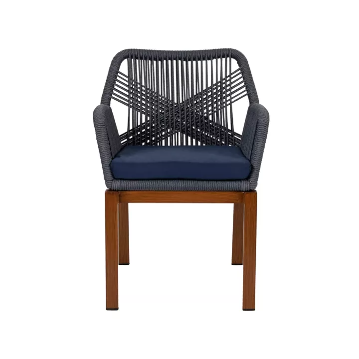 Πολυθρόνα Κήπου ArteLibre LISBON Mπλε/Μπαμπού Αλουμίνιο/Ύφασμα 57x58x77cm