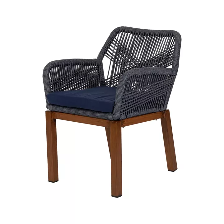 Πολυθρόνα Κήπου ArteLibre LISBON Mπλε/Μπαμπού Αλουμίνιο/Ύφασμα 57x58x77cm