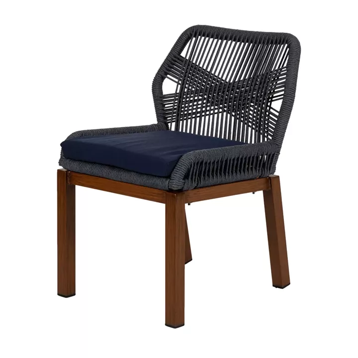 Καρέκλα Κήπου ArteLibre LISBON Μπλε/Μπαμπού Αλουμίνιο/Ύφασμα 50x58x77cm