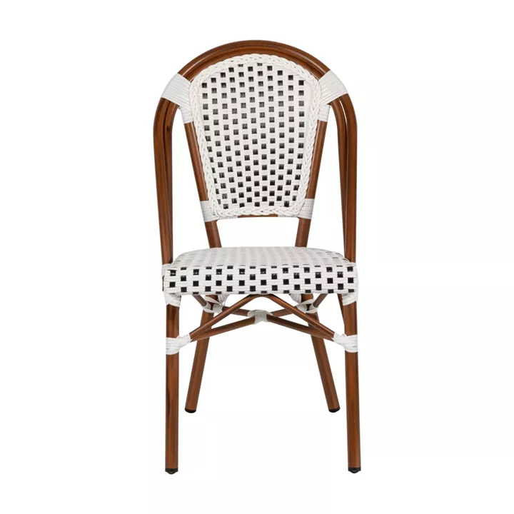 Καρέκλα Κήπου ArteLibre MUTARAZI Λευκό/Μαύρο Αλουμίνιο/Rattan 50x57x85cm