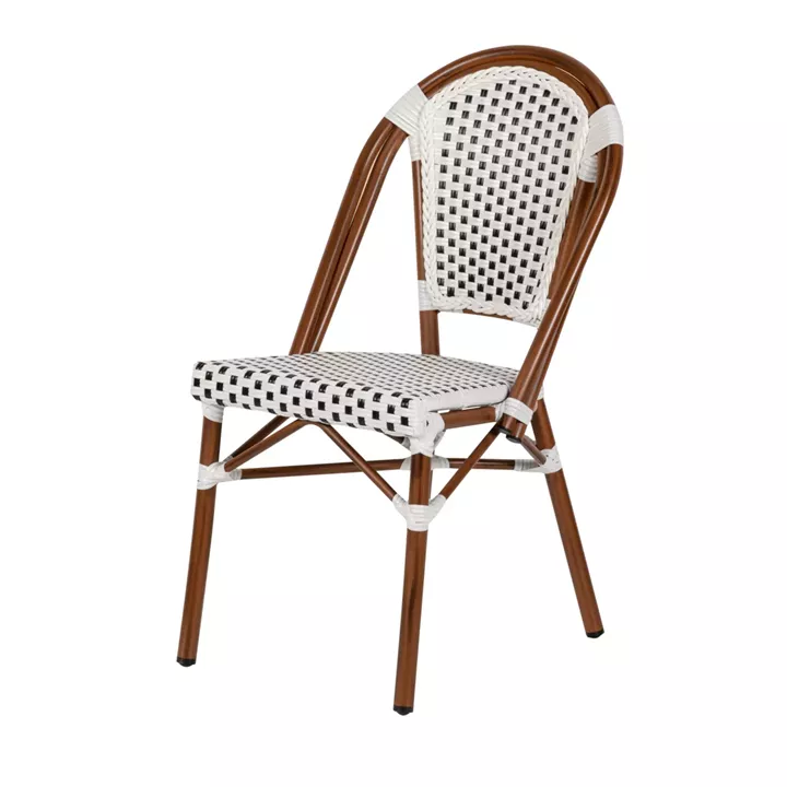 Καρέκλα Κήπου ArteLibre MUTARAZI Λευκό/Μαύρο Αλουμίνιο/Rattan 50x57x85cm