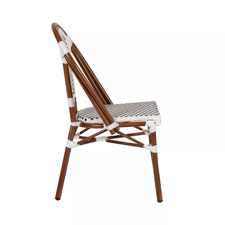 Καρέκλα Κήπου ArteLibre MUTARAZI Λευκό/Μαύρο Αλουμίνιο/Rattan 50x57x85cm