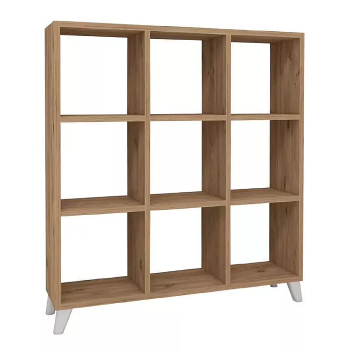 Βιβλιοθήκη μελαμίνης Saul Megapap χρώμα pine oak 88,2x20x88,2εκ.