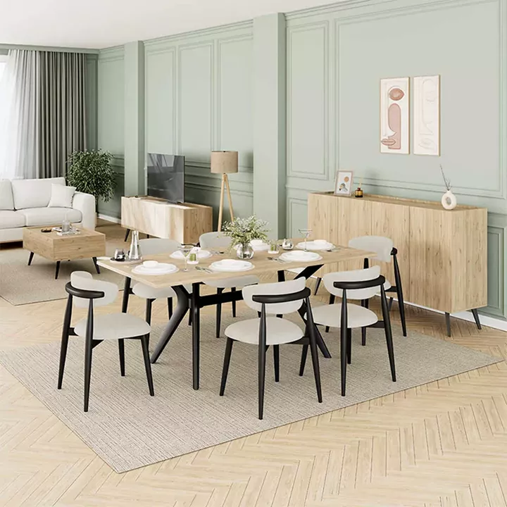 Τραπέζι Luna Megapap χρώμα florida oak 181x90x75εκ.