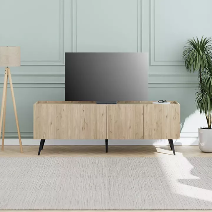 Έπιπλο τηλεόρασης Luna Megapap χρώμα oak 180x41x62εκ.