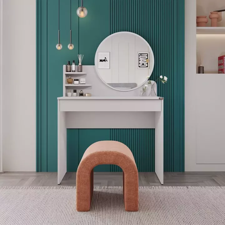 Τουαλέτα με καθρέπτη Dior Megapap χρώμα λευκό του πάγου 90x45x138εκ.