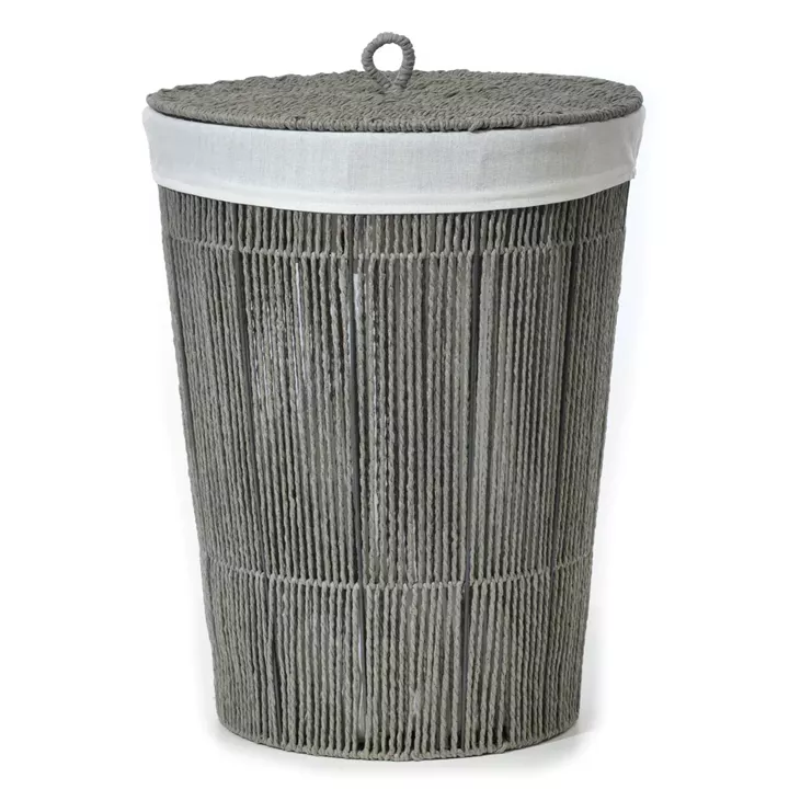 Καλάθι Απλύτων Γκρι Φ42x54cm