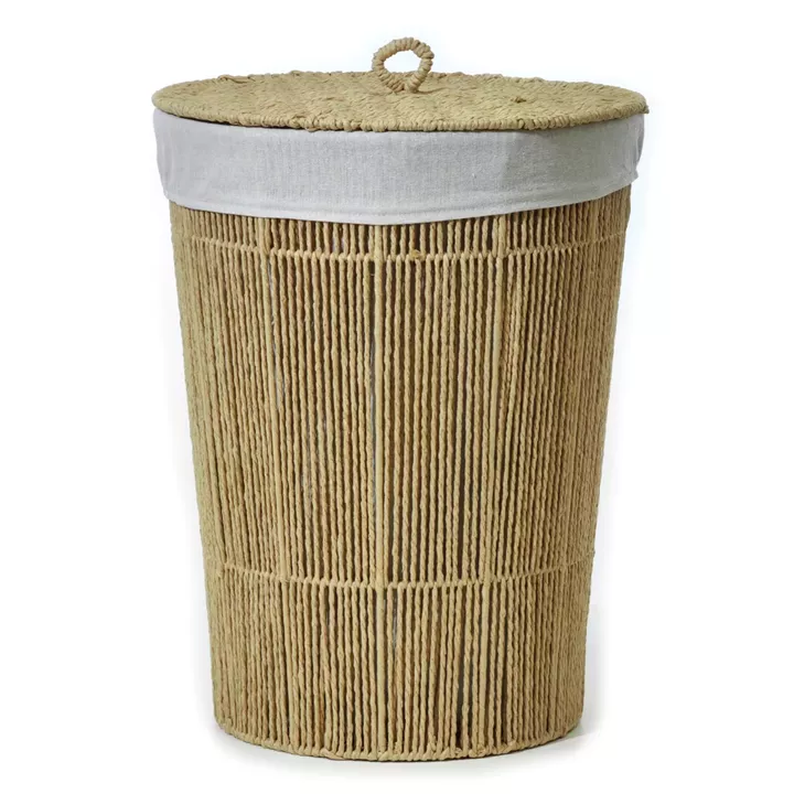 Καλάθι Απλύτων Μπεζ Φ42x54cm
