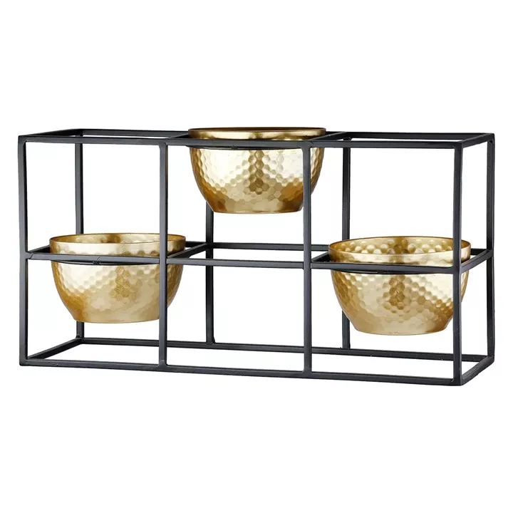 Ρεσώ Θήκη Μέταλλο Μαύρο Χρυσό PU 27x9x14cm